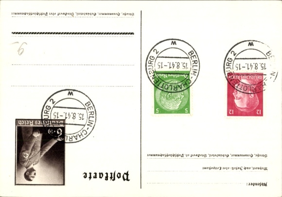 Postal stationery artist Postcard Klein, Only one can win and that is us, quote Adolf Hitler