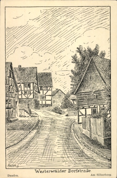 Postcard Daaden im Westerwald, Am Silberberg, Westerwälder Dorfstraße