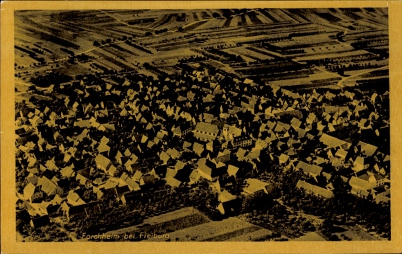 Postcard Forchheim am Kaiserstuhl, aerial photograph