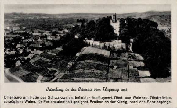 Postcard Ortenburg Lower Bavaria, aerial photograph
