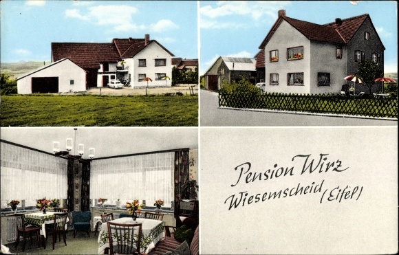 Postcard Wiesemscheid in the Eifel, Pension Wirz