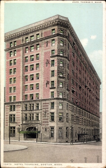 Ak Boston Massachusetts USA, Hotel Touraine, Boston, Mass, architectuur, gekleurd