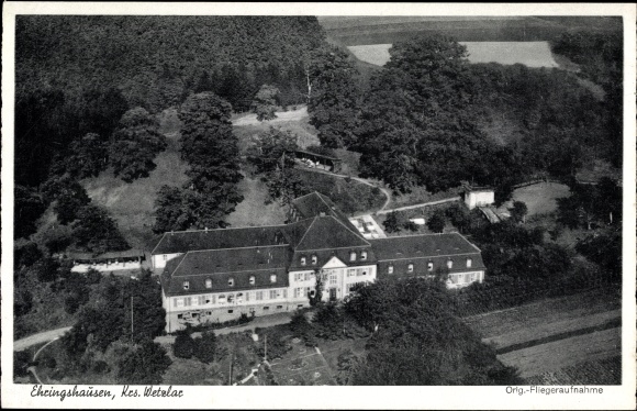 PC Ehringshausen in the Lahn Dill district, aerial photo of the Empress Auguste Victoria house