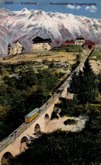 Ak Innsbruck in Tirol, Gesamtansicht der Hungerburgbahn