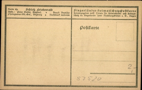 Postcard Friedewald in the Westerwald, Castle