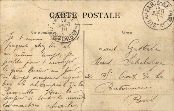 Postcard Plougastel Daoulas Finistère, Un ancien, man in costume, pipe