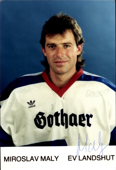 PC ice hockey player Miroslav Malý, autograph, adidas