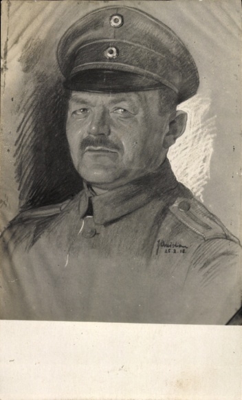 Künstler Ak Deutscher Kommandeur in Uniform, Porträt, Kaiserzeit