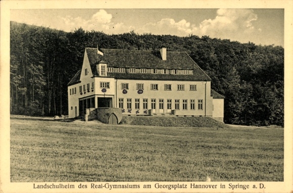 Postcard Springe am Deister, country school home of the Real-Gymnasium on Georgsplatz Hanover