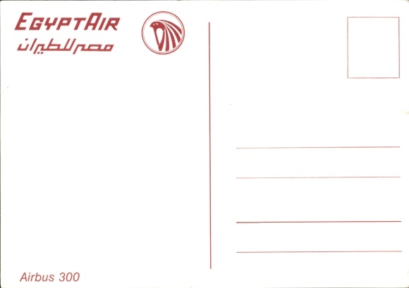 Postcard passenger aircraft Airbus A 300 of Egypt Air