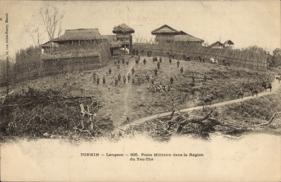 Postcard Langson Tonkin Vietnam, military post in the Yen region