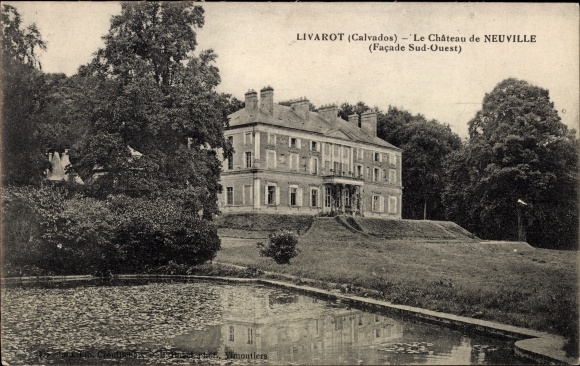 Ak Livarot Calvados, Château de Neuville, Park