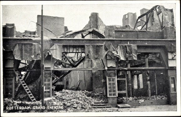 PC Rotterdam South Holland Netherlands, Grand Theatre, ruins, war damage, II WW