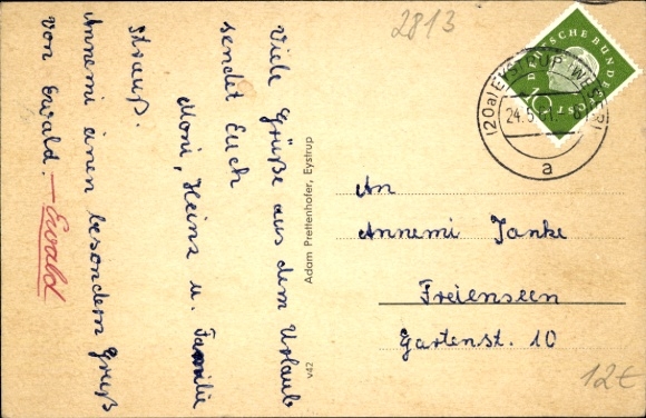 Postcard Eystrup in Lower Saxony, church, rectory, school, war honor