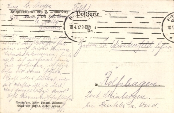 Artist Postcard Wennerberg, Bruno, The Kiss, Farewell at the Train Station, Soldiers, War March, I. WK