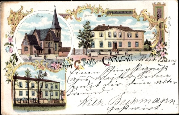 lito Carlow Mecklenburg, kościół, zajazd, szkoła