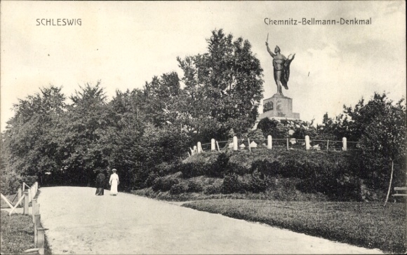Ak Schleswig an der Schlei, Chemnitz Bellmann-monument