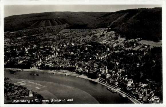 Postcard Miltenberg am Main Lower Franconia, aerial photograph
