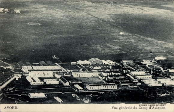 Postcard Avord Cher, air camp, aerial photography