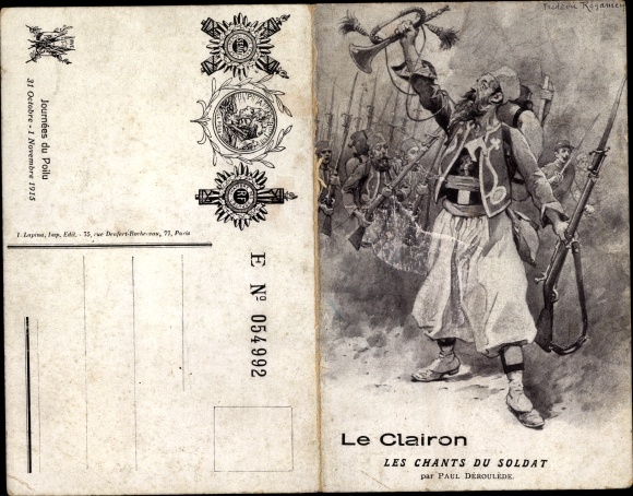 Artist Song Postcard Reganier, F., Deroulede, P., le Clairon