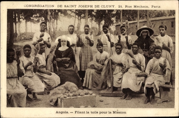 Postcard Angola, Spinning the web for the Mission, Congregation of Saint Joseph of Cluny