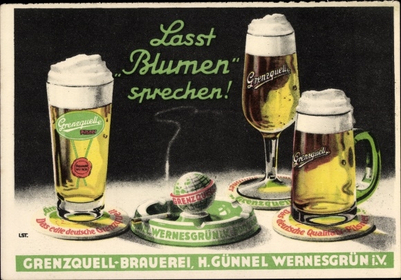 Artist PC advertising, Grenzquell brewery, H. Günnel Wernesgrün