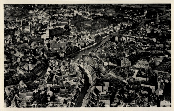 Postcard Bamberg in Upper Franconia, aerial photograph