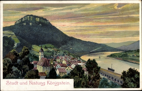 Artist PC Königstein an der Elbe Saxon Switzerland, town and fortress
