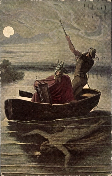 Artist Postcard Schwind, Moritz von, Knight on a night journey, Ackermann 2771