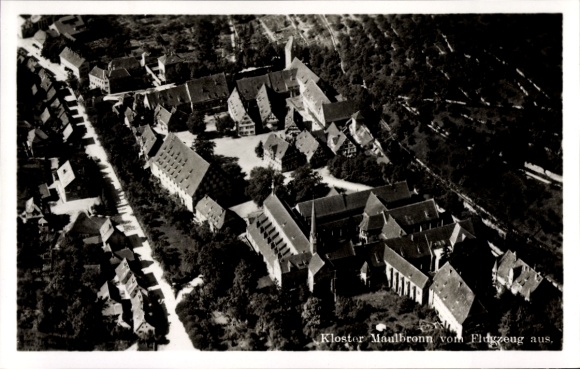 Postcard Maulbronn in the Enzkreis Baden Württemberg, aerial photograph, monastery