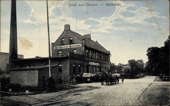 Ak Dorum Wurster Nordseeküste, Molkerei, Milchkutsche