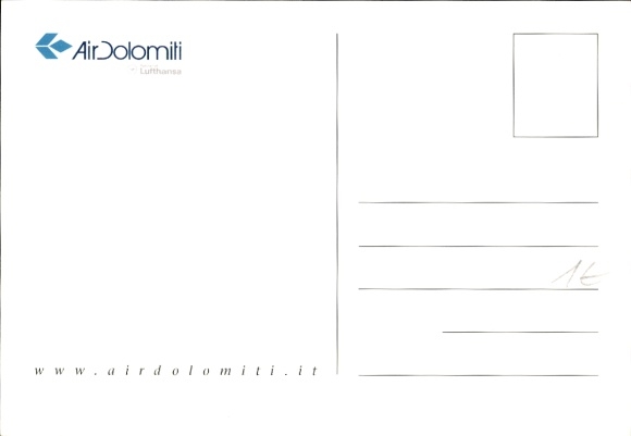 Postcard passenger aircraft Air Dolomiti, Lufthansa
