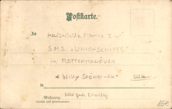 Artist Postcard Stöwer, Willy, German Warships