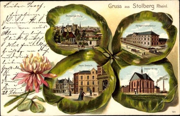 Cloverleaf Chromo-Litho Stolberg in the Rhineland, Church, Manufactory