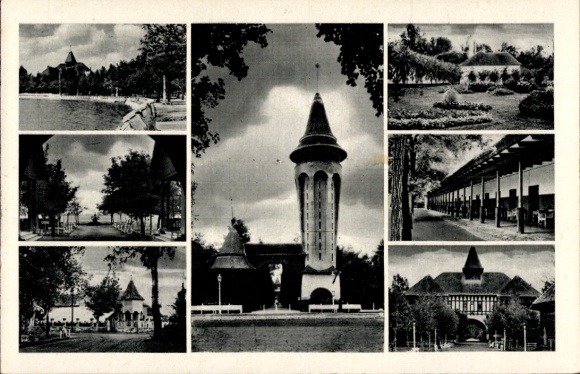 KP Palić Palics Palicsfürdő Palitsch Serbia, z kilkoma zdjęciami, wieżami, drzewami, parkami