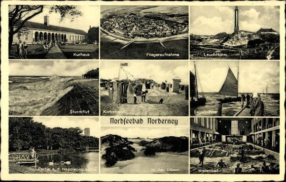 10 alte Ak Norderney in Ostfriesland, diverse Ansichten