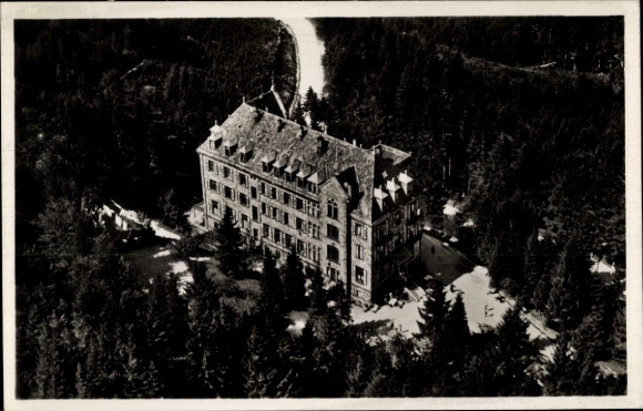 Postcard Bühl in Baden, aerial photograph, Friedrich-Hilda-Heim