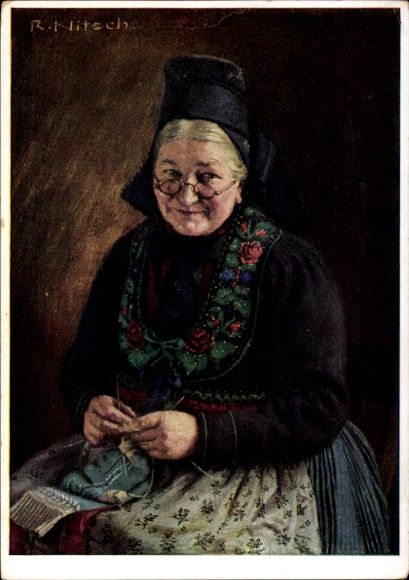 Künstler Ak Nitsch, R., Frau aus Schlitz, Oberhessen, Deutsches Reich, Volkstrachten