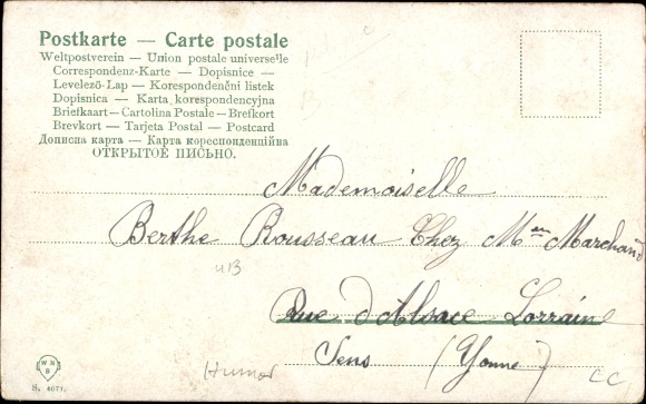 Postcard No. 1, man with toddler, father
