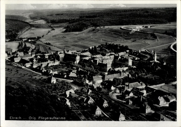 Postcard Ebrach in the Steigerwald Upper Franconia, aerial photograph