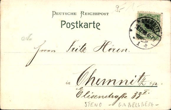 Postcard Stenographer Franz Xaver Gabelsberger, portrait