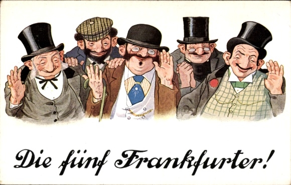 Judaika Ak Die fünf Frankfurter, Juden