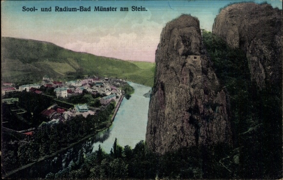 Ak Bad Münster am Stein Bad Kreuznach aan de Nahe, algemeen beeld