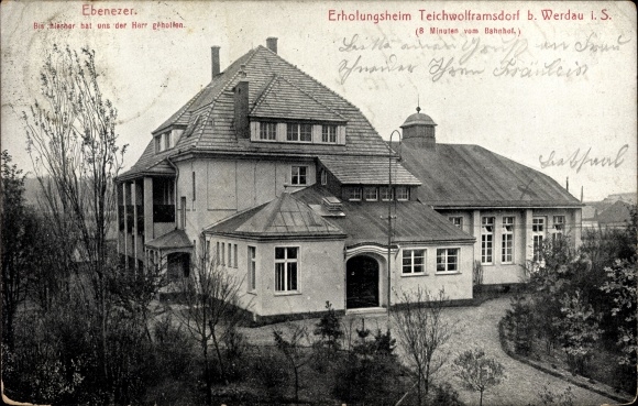 Ak Mohlsdorf Teichwolframsdorf in Thüringen, Ebenezer, Hausansicht 