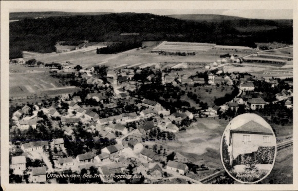 Ak Otzenhausen Nonnweiler an der Saar, luchtfoto van de wijk Trier, Kaffee-Hunnenring, zomer