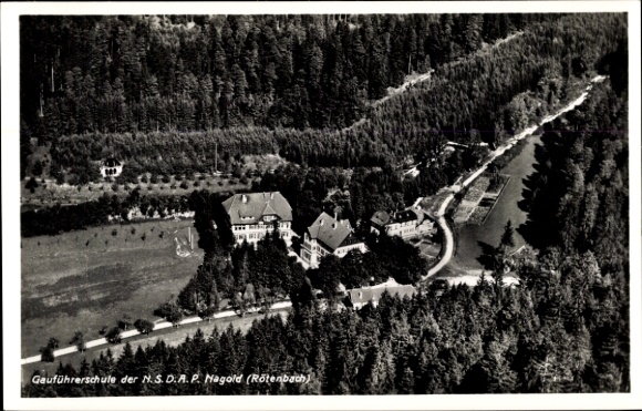 Postcard Rötenbach Nagold in the Black Forest, aerial photograph of the police recreation home