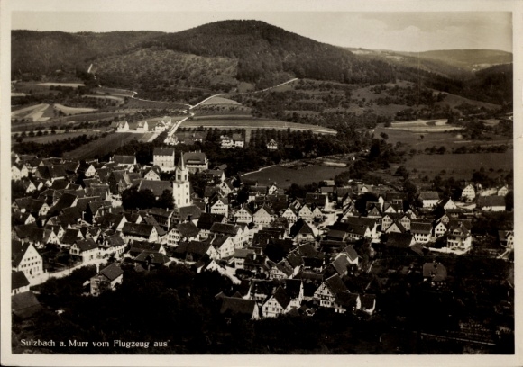 Postcard Sulzbach an der Murr, aerial view of houses, trees, rural surroundings