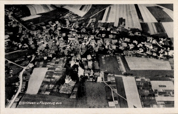 Postcard Elbrinxen Lügde in the Weserbergland, aerial photograph, Gasthaus Karl Niermann