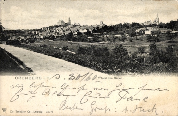 Ak Kronberg im Taunus, Totalansicht von Süden