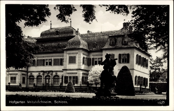 KP Veitshöchheim w Dolnej Frankonii, ogród dworski, zamek